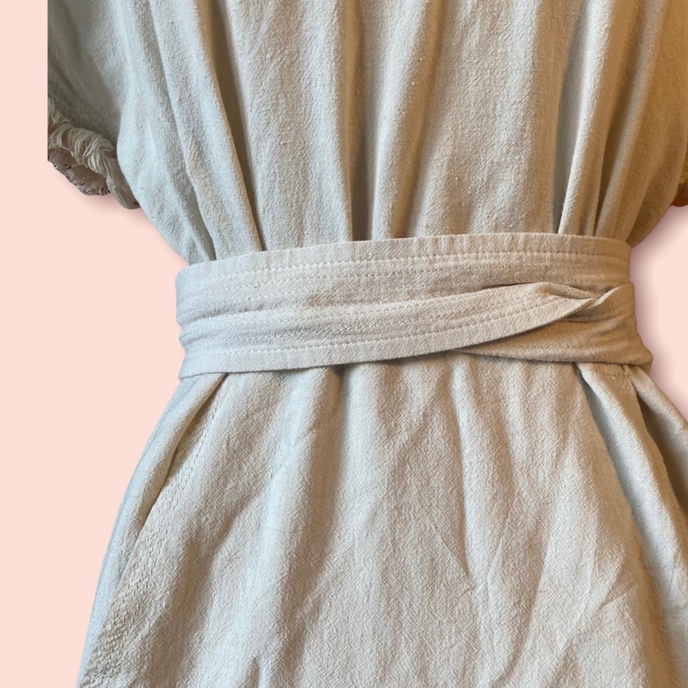 Madewell Linen Boho Dress with Tie Tribal Print - Picture 13 of 14
